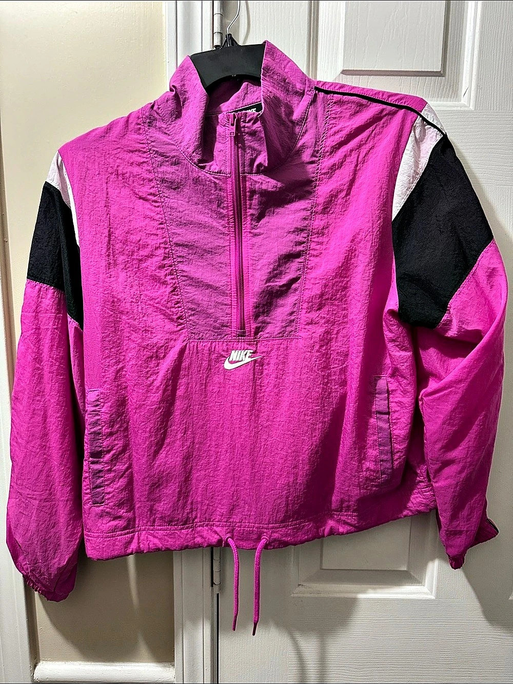 Women’s Nike Color Block Pullover Jacket in Pink & Black